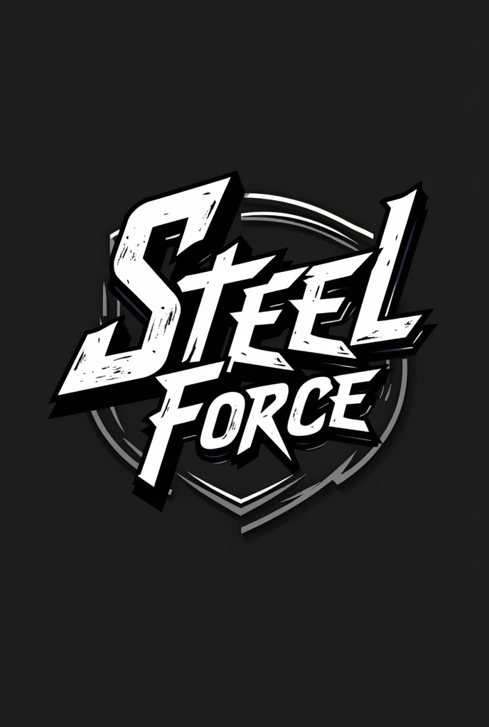 Create a bold, dynamic logo for ‘Steel Force’ with strong, angular typography that conveys power, stability, and energy. The design should feel professional and lively, reflecting a gym that attracts strength and fitness enthusiasts. The typography should ...