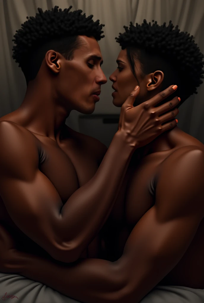 Being kissed by another black man