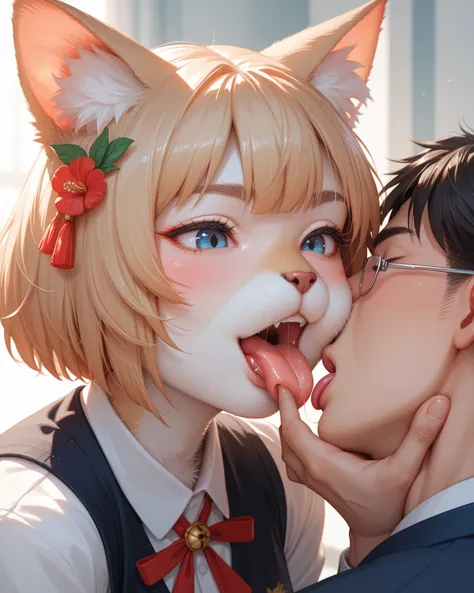 furry cat woman , Lick, lick, lick, fuckin' number one , Vietnam , ao dai clothed , lick the man's body