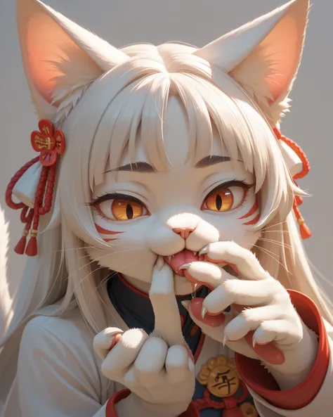 furry cat woman , Lick, lick, lick, fuckin' number one , Vietnam , ao dai , Drooling , (suck the finger)