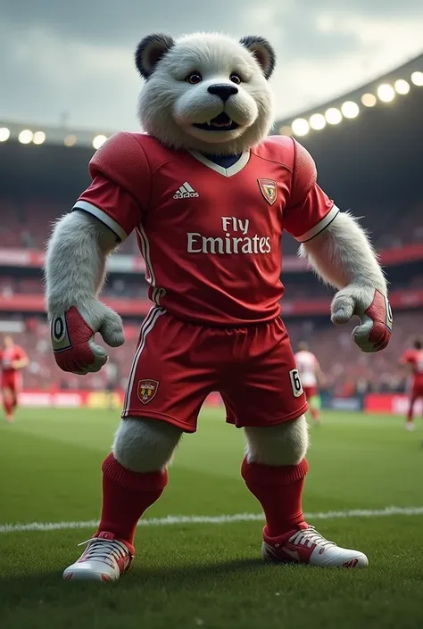 Create mascot team template, imposable, muscular scenery, soccer field, team Gremio Futebol porto alegrense