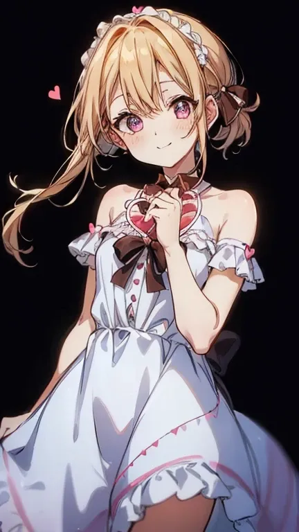 (((32K))), (((  has a heart background ))), ((( ))), ((( cute ))), (Beautiful high quality eyes ), ( cute smile), ((( dress))), (  Valentine ), ((A heart that has chocolate)), 