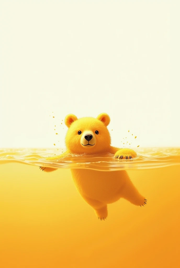 now make the same bear in a Mango ocean, with a white background