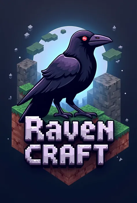 Hello, I want to have a minecraft themed logo that says Ravencraft for my YouTube channel.