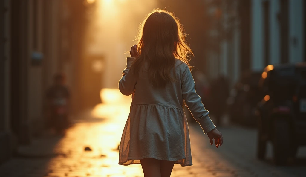  The girl walks slowly forward, approaching the camera. Her movements are real ,  while combing her hair and turning around.  The scene is realistic and fluid , with vivid .  the main subject is presented dynamically,  with natural and fluid movements ,  a...