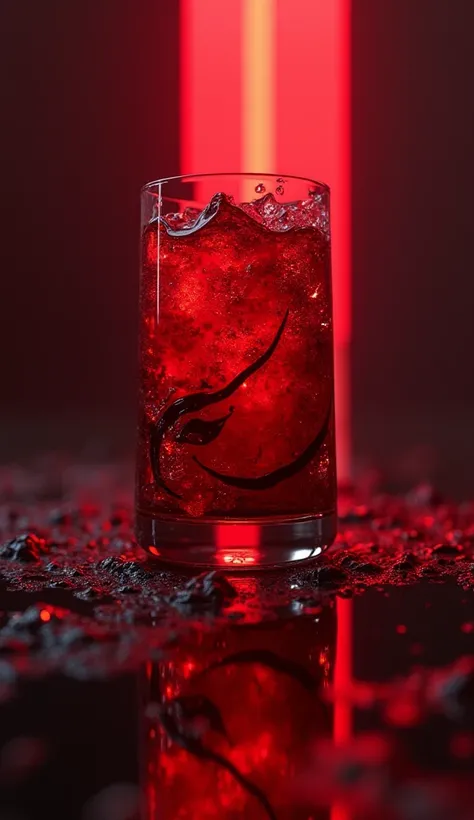 Venom red color juice drink 