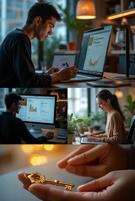 🔹 Guion visual para generar imágenes con IA

1️⃣ Escena 1 – Duda y frustración
📌 Descripción: Young person ( Male or Female )  sitting in front of your computer or cell phone ,  with a face of frustration and doubts .  The screen shows ads for dubious cour...