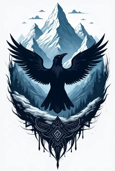 Make a Nordic-themed game clan-style logo like the clan animal being a crow