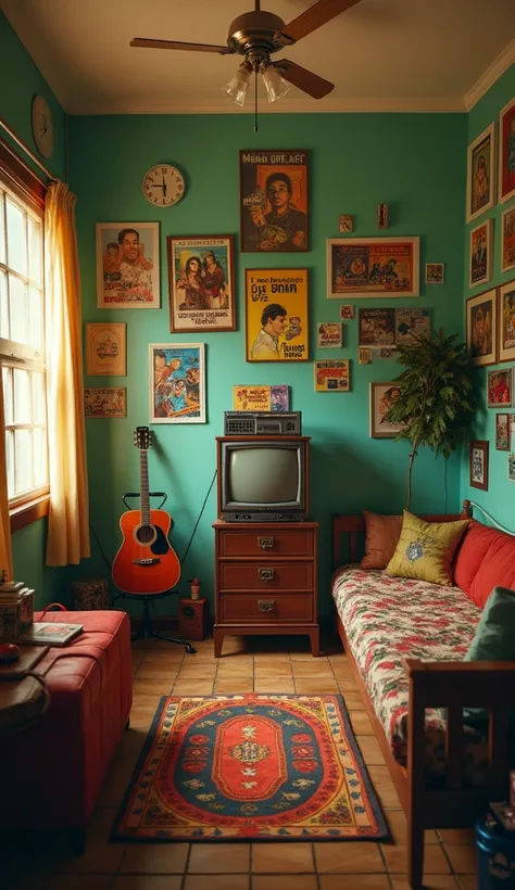 a nostalgic 90´s room from brasil, full hd, retro, Cinematic