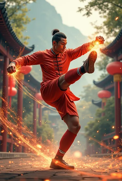 Cristiano Ronaldo doing karate in china