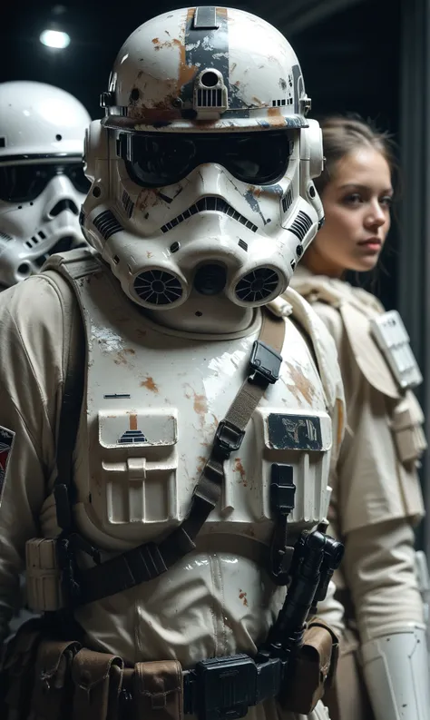 score_9, score_8_up, score_7_up, score_6_up, photo, realistic, photorealistic, cinematic shot, girl, imperial stormtrooper, imperial stormtrooper helmet, imperial stormtrooper armor, posing, space station, dark theme