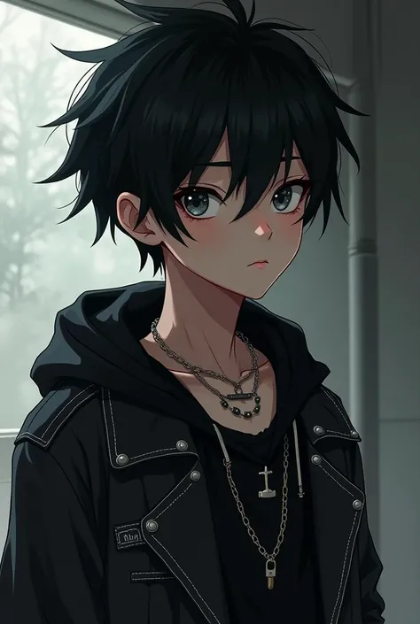 Anime style EMO boy drawing