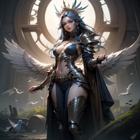 - Photorealistic with perfect details, Cinematic, Masterpiece, HD, Sexy CGI.

- Beautiful "Javanese" woman, long hair, smooth skin, blue eyes, colorful tribal tattoo hands, expressive.

- Wearing a costume ("Full Sexy Armor"), a costume that embodies the f...