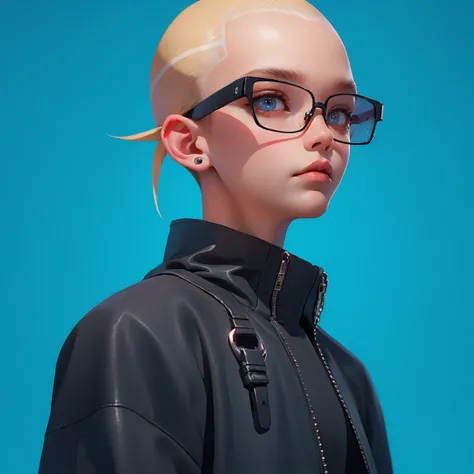 Blind Box,Simple Background，Shaved Head，Blonde Hair，balenciaga，Vetments,Street fashion，black