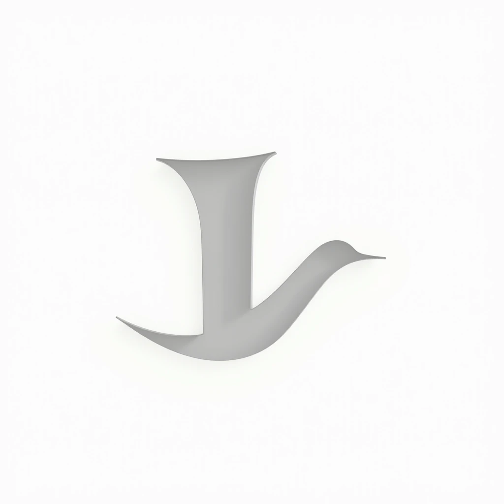 So that mixes the letter L with the figure of a bird,  white background