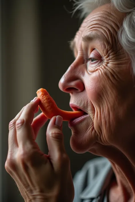 photo of a woman holding an old man's penis in her mouth