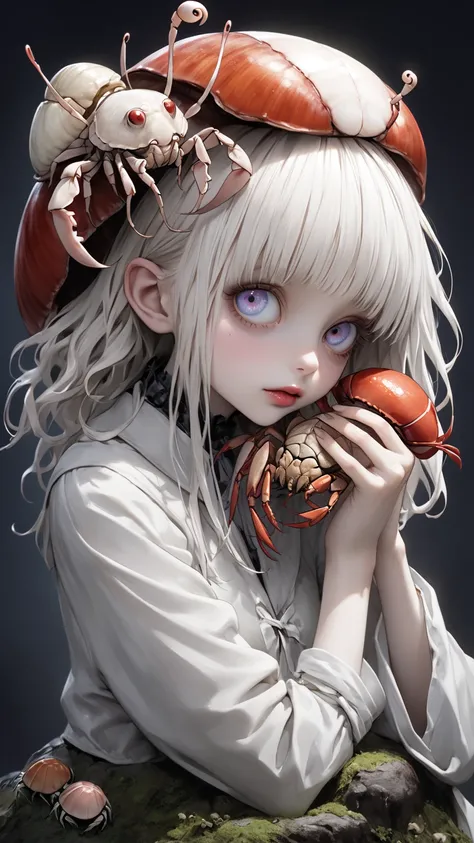 THE WORLD OF TIM BURTON,  albino,  extremely realistic 、Hermit Crab Girl、