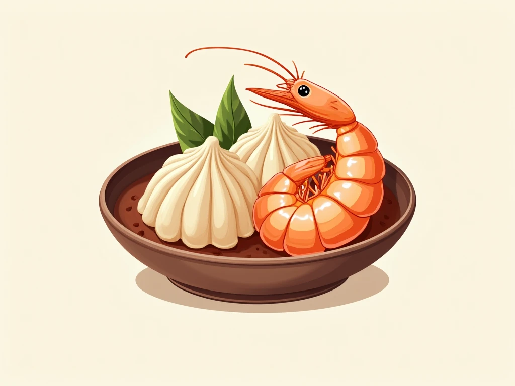 i want to draw dumpling and shrimp theme logo