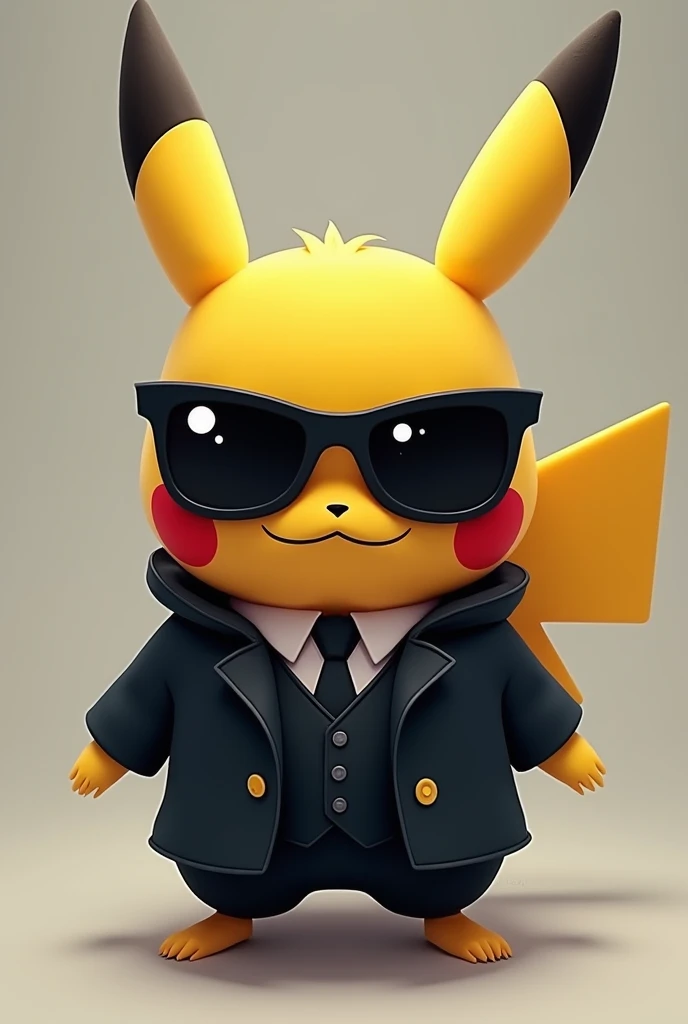  Create a desktop icon with Pikachu dressed as a secret agent (dark glasses and black suit ) 512x512 pixels