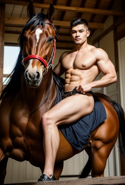 Sukhbaatar is 6 feet and 3 inches tall, and weighs 200 pounds exactly. Sukhbaatar is 20-year-old Mongolian man, with strong, sharp handsome features and a confident seductive smile. The picture shows Sukhbaatar on top of a horse, his body poised and powerf...