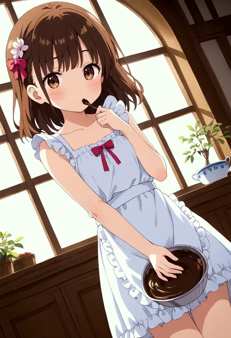 Angle from the front one girl (japanese woman high school girl) (cooking in the kitchen)  beautiful anime style portrait 　 Detailed Portrait of a Beautiful Girl in Anime Style  , amazing  beautiful anime style portrait  ,  beautiful anime women , digital  ...