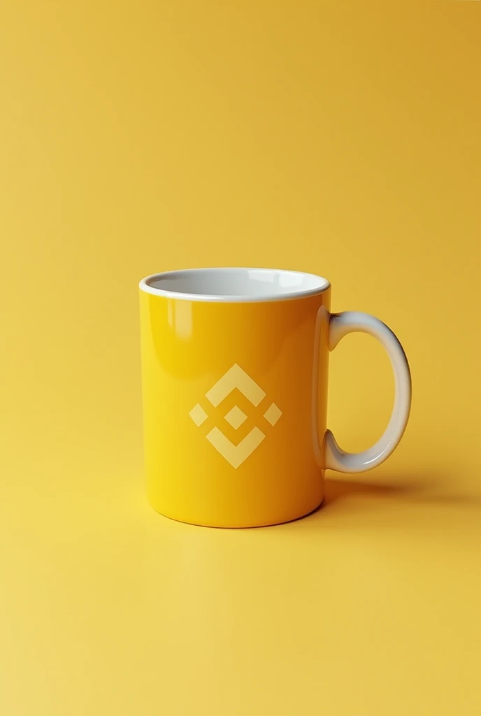 Creat a yellow binance logo on a mug.