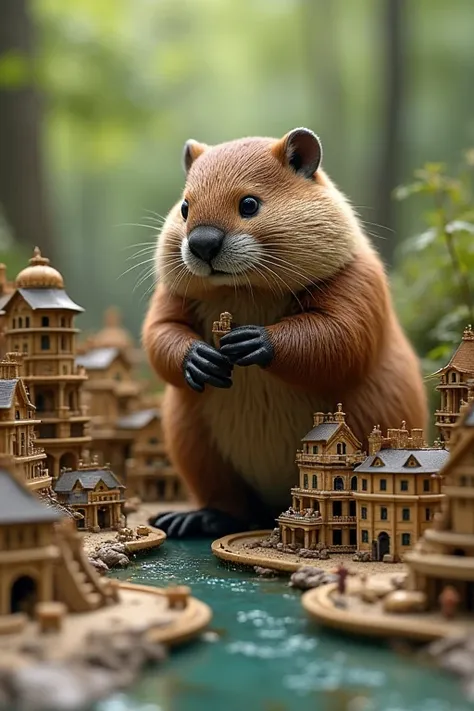 Beaver engineer builds a city in miniature