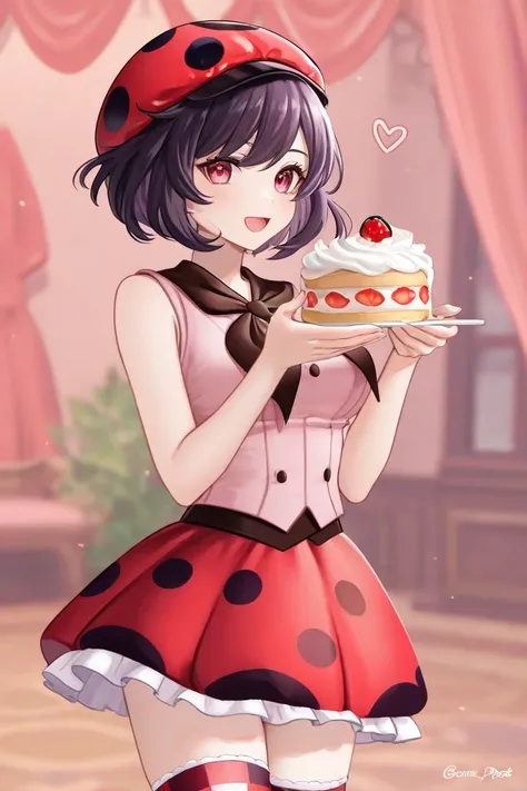 Genshin oc cute girl Ladybug pastry multicolores soft themed