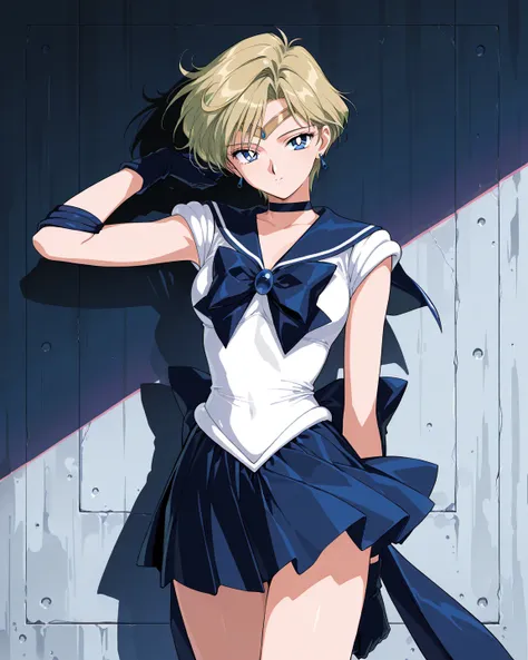 cowboy shot, sailor uranus, 1990s, High quality, Ultra detailed, best quality, insanely detailed, beautiful, masterpiece,