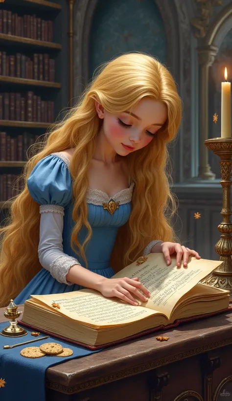 (Girl in blue dress, Rapunzel face)

The royal secret book

The princess found an old book in the castle's library, which contained a special cake recipe that her ancestors used. The princess decided to study it and try it, but she was missing some ingredi...