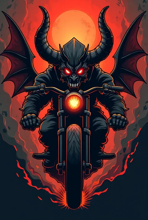 Create a logo with demonic for bike ridere s hang 
