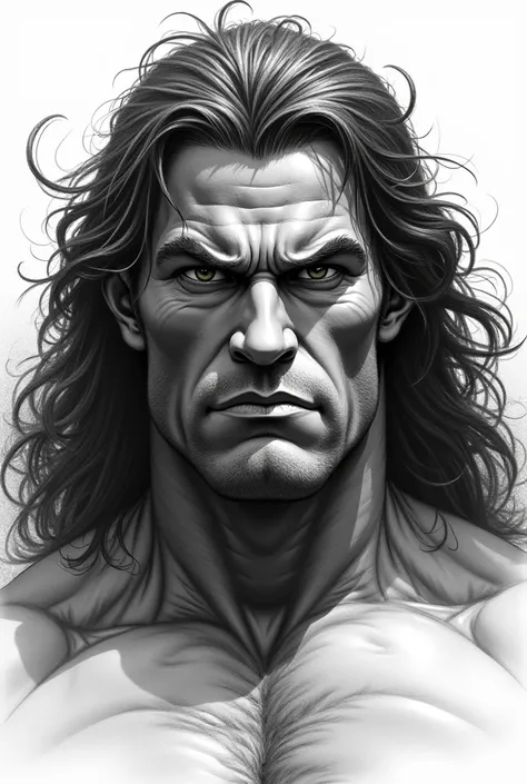 He creates Arnold Schwarzenegger like Conan but I draw style only the face and the style I draw