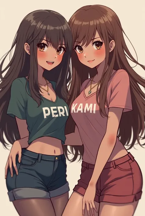 I want avu for my friends I want them to be something real and sexy and their clothes have their names PERI and KAMI on them. I want them to be older and have their hair flowing and look one hundred percent like each other 