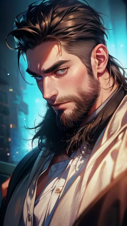 (   league player ,4K,8k,   highres,   masterpiece :1.2),   ultra-detailed  ,(realistic,photorealistic,photo-realistic:1.37),36-year-old man,3 day beard,Beautiful anime,Portraits,strong,Masculine,    with black hair  ,sharp jaw,     mesmerizing eyes     , ...