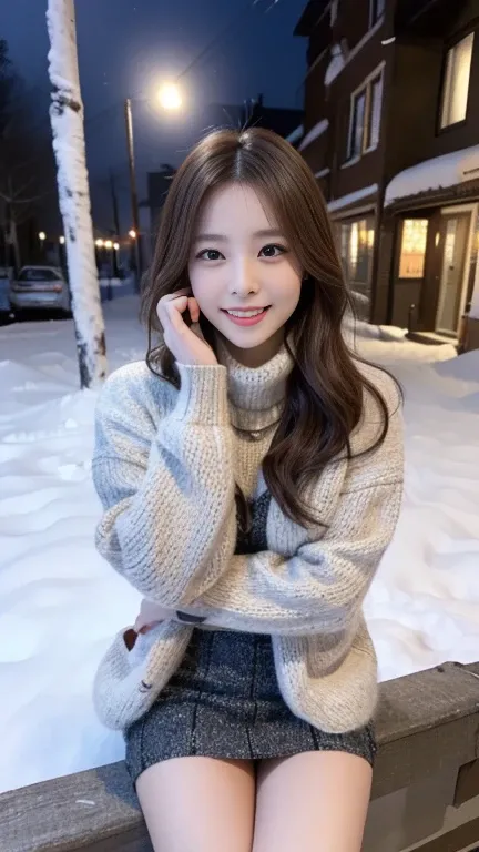 (masterpiece:1.3,  photorealistic:1.4, 8k),  top quality, ​masterpiece,  super A high resolution,  perfect dynamic configuration,  Highly detailed skin and face textures :1.3,  detailed eyes, Detailed limbs,  Winters , ( snows:1.2), Night snow scene:1.2,  ...