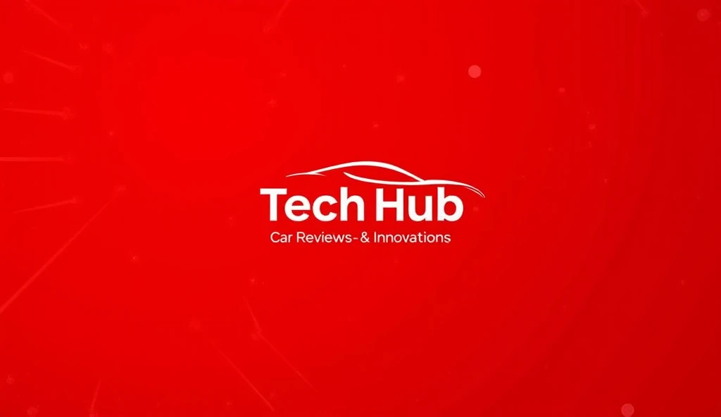 

Create a professional and visually striking YouTube display image for a channel called "Tech Hub". The background should be a bold and sleek red color, with a modern and polished look. Incorporate elements that symbolize technology and automobiles, such ...