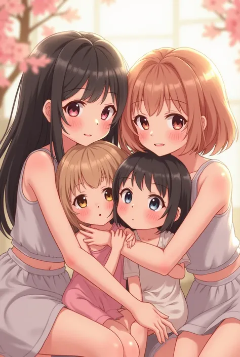 A group of blushing waifus