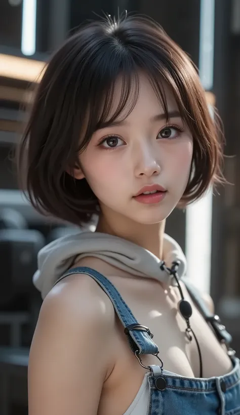 8k, ultra high resolution , top quality, Masterpiece,rule of thirds,golden ratio, surreal, photos, one woman,( girl:1.3), cute, cute顔, Beautiful Eyes in Every Detail , 細かく Details, mature woman, princess,Close UP,smile, black hair, shorthair,Bowl cut,ID...