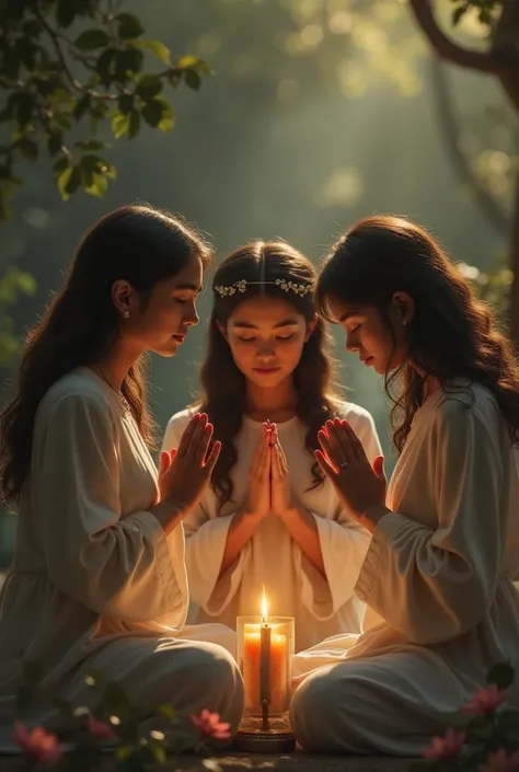 3 friends offering prayer