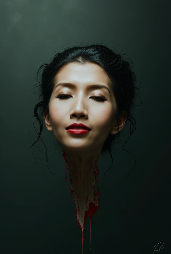 A beautiful indonesian woman severed head 