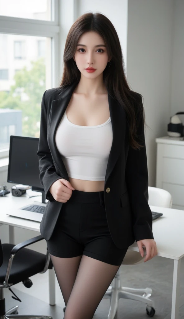 Tall and slender beauty、Beauty in suits、Colossal tits、undershirt、Cool beauty、Career woman、Japan beauties、modeled、office room，janelas full body