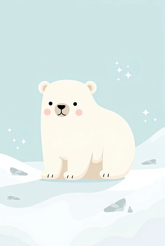 simple clipart of polar bear in where they live