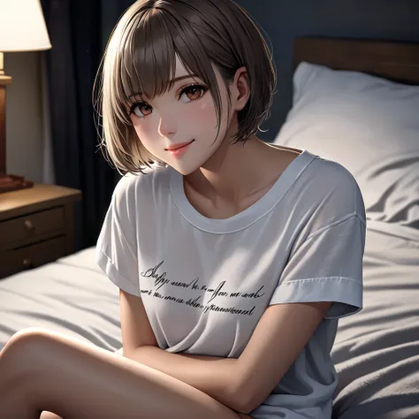  top quality,  focus on face , Soft light, ( depth of coverage) , ultra high resolution, ( photorealistic:1.4),  RAW Photo , ( moody writing touched by many men,   night :1.2), bedroom,
(Upper thigh:1.4)
 1 Japanese girl, Alone,  cute,  cute, (shy, smile:1...