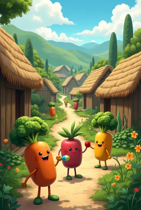  a bahay kubo inspired town with vegetable villagers that looks human and happy