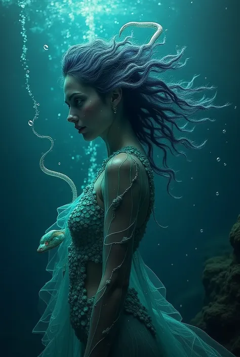 Underwater Snake Woman —「Deep Sea Witch」
「Lurking in the darkness of the deep sea『Deep Sea Witch』。Her scales have an iridescent sheen、Blue depending on the angle you look at it、Purple、The color changes to green。Her hair sways like a current、A transparent s...