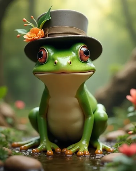 A frog with a hat