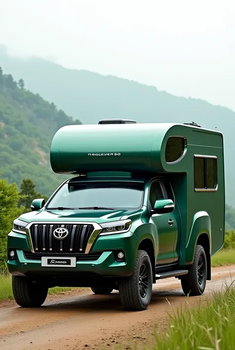 2025 Toyota Prado land  cruiser ASMR motorhome green colour front side and back side