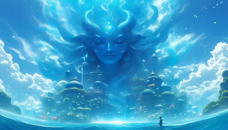 Flooded kingdom for water energy of blue wind blue blue spirit filled with water