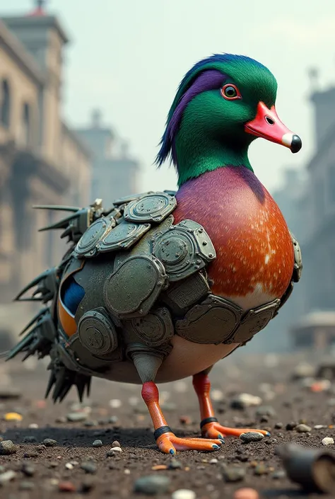 Combine mandarin duck with battle tank