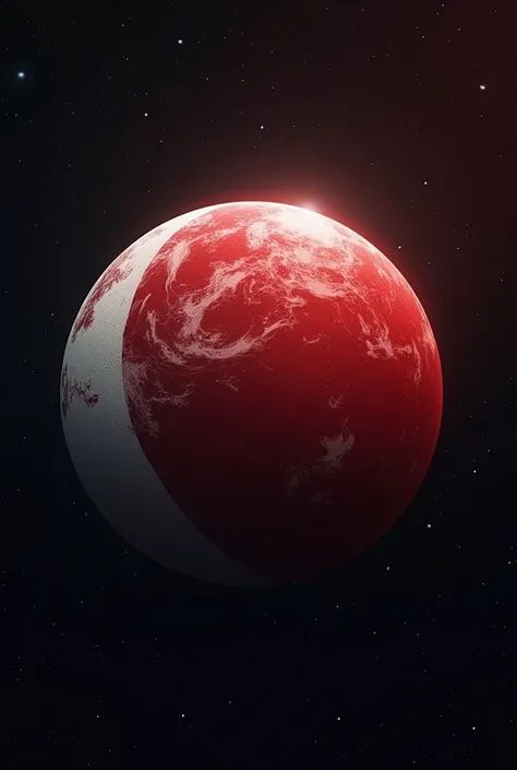 Earth, red, half white